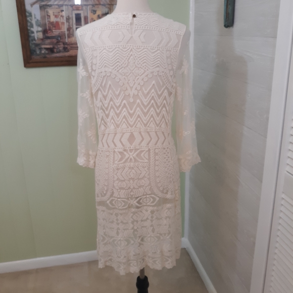 Umgee ivory lace dress coverup S/M *N - Picture 4 of 9